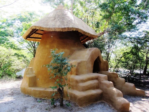 An Earthbag dome built by Earth, Hands and Houses in Zambia in 2012.